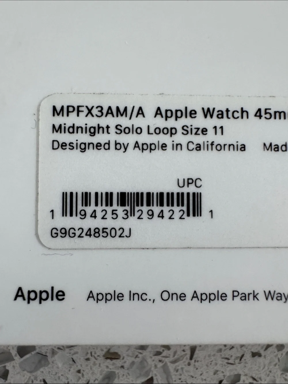 Apple Watch Solo Loop Band 45mm Size 10